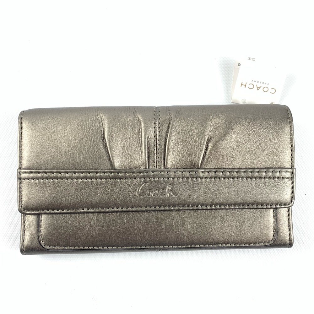 Coach SoHo Pleated Leather Slim Envelope Wallet NWT